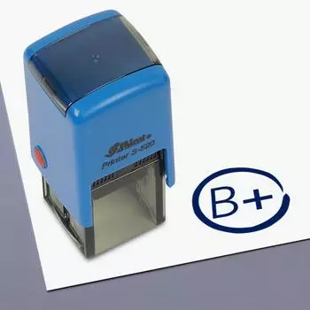 Printtoo Учителя Штамп Оценка B Plus Self, Чернила Резиновый Штамп Мотивация Поощрение Обзор Сообщения Оценка Для Домашнего задания Школьный Класс - 20mmx20mm чёрный