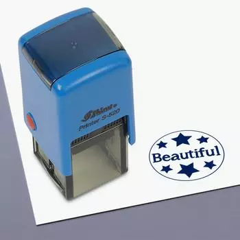 Printtoo Учителя Stamp Beautiful Self, Inking Rubber Stamp Мотивация Поощрение Обзор сообщений Оценка за домашнее задание Школьный класс - 20mmx20mm чёрный