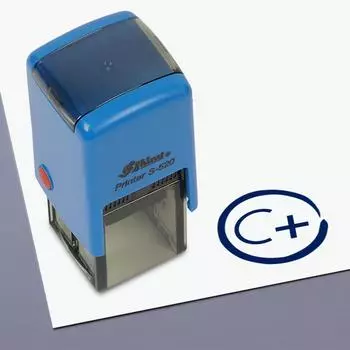 Printtoo Учителя Stamp Grade C Plus Self, Inking Rubber Stamp Мотивация Поощрение Обзор сообщений Оценки за домашнее задание Школьный класс - 20mmx20mm чёрный