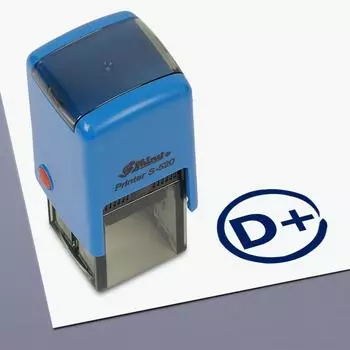 Printtoo Учителя Stamp Grade D Plus Self, Inking Rubber Stamp Мотивация Поощрение Просмотрите сообщения Оценки за домашнее задание Школьный класс - 20mmx20mm чёрный