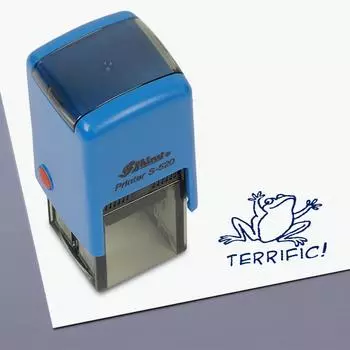 Printtoo Учителя Stamp Terrific Self, Inking Rubber Stamp Мотивация Поощрение Обзор сообщений Оценка за домашнее задание Школьный класс - 20mmx20mm чёрный