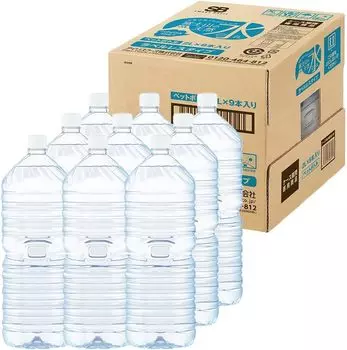 Природная вода 2 л x 9 бутылок Природная вода Fuji без этикетки Минеральная вода Бутылка ПЭТ Сделано в префектуре Сидзуока Футляр Бутылка 2 л 2000 мл Mt.
