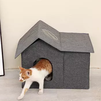 Приют для котят, домик для кошек, теплая кровать для сна диких кошек на открытом воздухе, для гостиной