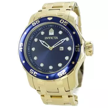 Pro Diver Big Case 200m Waterproof Blue Dial Gold Stainless Steel Invicta [Invicta] Men s IN-47006 [Товар]