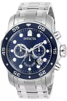 Pro Diver Quartz 48 мм корпус серебристый ремешок из нержавеющей стали синий циферблат 0070 подлинный импортный продукт [Invicta] мужские [Товар]