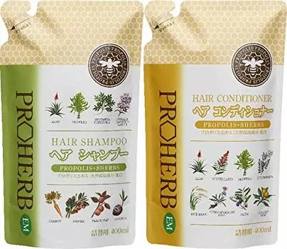 Pro Herb Refill EM Shampoo 400mL Conditioner 400mL [NEW Set] &