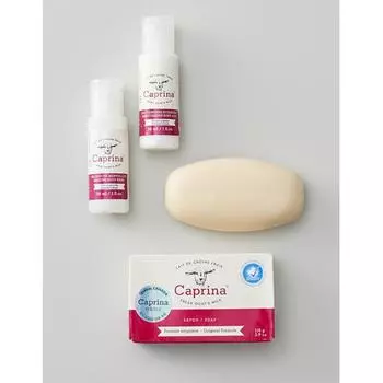 Пробный набор Caprina для мытья тела 30 мл + лосьон для тела 30 мл + мыло