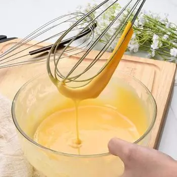 Прочная эргономичная ручка, посуда, не содержит BPA, ручная мешалка для взбивания крема с силиконовым скребком, мешалка для крема для ежедневного использования жёлтый