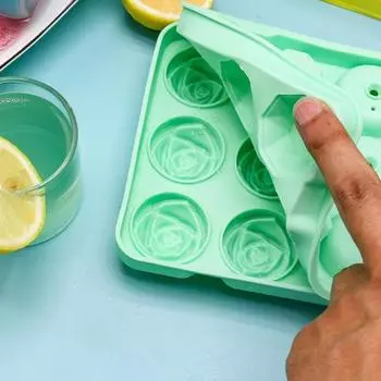 Прочный антипригарный DIY 12 полостей для напитков, охлаждающий генератор кубиков льда для вечеринки, лоток для кубиков льда зелёный
