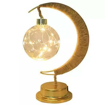 Прочный креативный лунный ночник Iron Moon Star Night Light для декора домашней комнаты I Battery