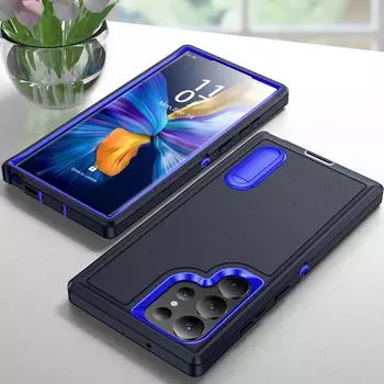 Прочный силиконовый чехол-сумка для мобильного телефона 2 в 1 для Samsung Galaxy S23 Ultra 5g S23 Plus S22 Ultra A54 A14 A13 A53 A04s, чехол for Galaxy S22 небесно-голубой