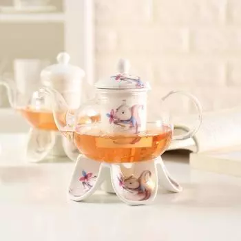 Прочный жаропрочный стеклянный хрустальный чайник, кофейная вода с ароматом чая, подогреватель свечей, керамическая основа