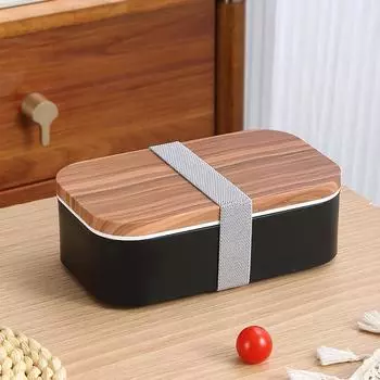 Продажа INS Wood Grain двухслойный пластиковый ланч-бокс для микроволновой печи для взрослых, ланч-бокс Bento Box, ланч-бокс
