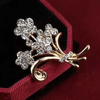 Продажа модных хрустальных камней, брошь-цветок, булавка, стразы, аксессуары для одежды, подарок на день рождения, оптовая продажа, золотая брошь