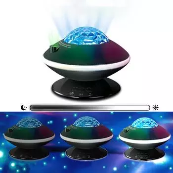 Проекционная лампа Star Aurora USB Gypsophila Effect Laser Light Проекционный светильник Aurora Borealis LED WaterPattern Atmosphere Night Light чёрный
