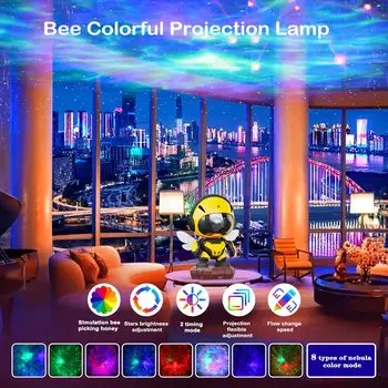 Проектор Bee Astronaut Galaxy, регулируемый световой поток, звездный проектор, потолочный светодиодный ночник в виде туманности для украшения детской комнаты