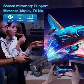 Проектор HY320 Mini 4K, 720P, Android 11, ANSI, WIFI6, BT5.0, просмотр фильмов на открытом воздухе, ноутбук, поворотный, 320 ° EU