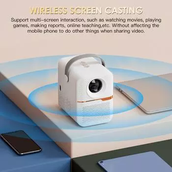 Проектор с декодированием 4K, Wi-Fi, Android 10.0, поддержка системы, 150-дюймовый дисплей, та же технология экрана UK Plug белый