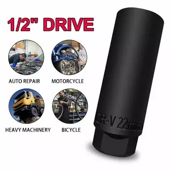 Professional 22mm Narrow Mouth Oxygen Sensor Socket 1/2 Drive Sensing Socket Wrench For Car Repair Hand Tool Black чёрный