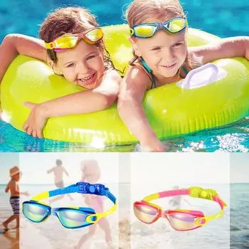 Professional Colorful Children Silicone Swimming Goggles Anti Fog UV Swimming Glasses Waterproof Silicone Swim Eyewear Kids синий