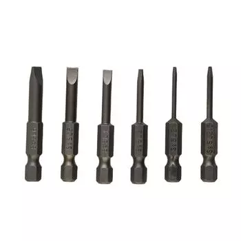 Professional Grade Magnetic Slotted Tip Screwdriver Bits Set (6PCS 50mm)
