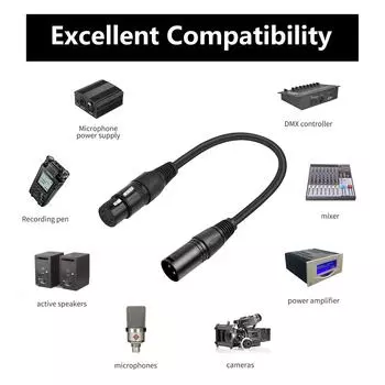 Профессиональные 3-контактные XLR-штекерные и 5-контактные DMX-гнездовые кабели-адаптеры для сценического освещения и звука