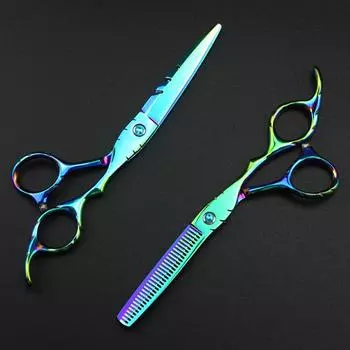 Профессиональные 6-дюймовые ножницы Green Gem Hair Scissors, ножницы для стрижки, филировочные ножницы для парикмахеров Makas, парикмахерские ножницы