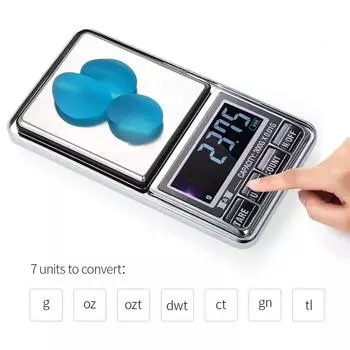 Профессиональные мини цифровые весы 1000g,0.1g серебряный