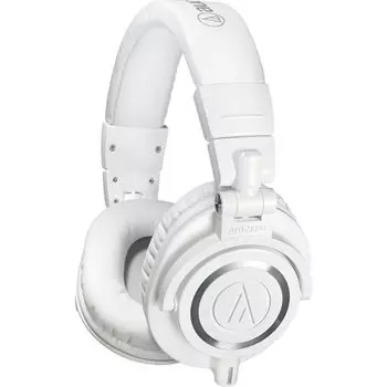 Профессиональные мониторные наушники Audio Technica, белые, студийные, ATH-M50xWH, запись/микширование/DJ/трек белый