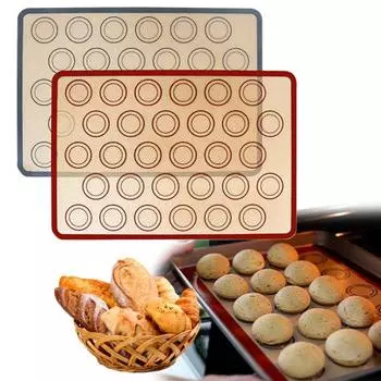 Профессиональный коврик для духовки Macaron, прямоугольная форма для выпечки, не содержащая BPA красный