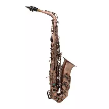 Профессиональный красный бронзовый изгиб Eb ми-бемоль альт-саксофон Sax Abalone Shell Key Carve Pattern с футляром