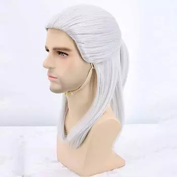 Профессиональный парик для косплея HAIRJOY Silver White, длинные прямые парики для костюмов, синтетические волосы, термостойкое волокно 26inches