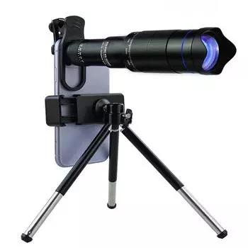 Профессиональный телескоп HD 40X Zoom, монокуляр, объектив для телефона, телеобъектив со штативом, металлический телескоп для туризма, кемпинга Standard