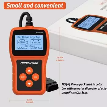 Professional OBD2 Scanner Diagnostic Tool, Enhanced Check Engine Code Reader, Voltage Test OBDII/CAN Car Diagnostic Scan Tools оранжевый
