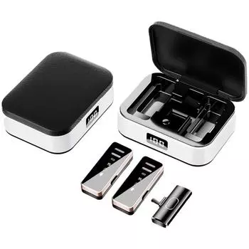 Professional USB C Lapels Mic Wireless Lapels Microphones Perfect for Interviews, Outdoor Recording 20M Work Distance