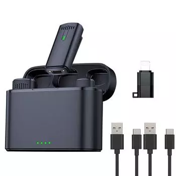 Professional Wireless Lavalier Microphone for Android/iPhone with Charging Case