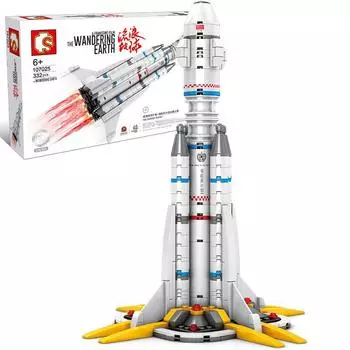 Программа навигатора Senbao Building Blocks Wandering Earth Военная ракета-носитель белый