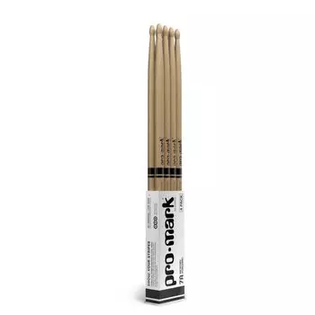 PROMARK Drumstick Hickory WoodTip 7A x 4 Pair Bundle Pack TX7AW-4P (390 13mm) []