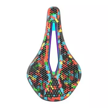 PROMEND3D Honeycomb Bike Seat Cushion Soft Comfortable Steel Bow Mountain Bike Road Bike Cool Hollow Saddle 255*147*70mm разноцветные