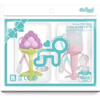 Прорезыватель Anjou 3D с виноградом для младенцев + набор сеток для кошачьего сока, прорезыватель + сетка для сока + сменный блок 2 шт. + зажим (случайная доставка) 2п + чехол 2п, разные цвета