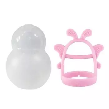 Прорезыватель для зубов Agaphra Butterfly Wrist Teether + Чехол, Розовый, Корейские детские товары