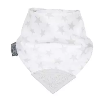 Прорезыватель для зубов Cheeky Chompers Muslin с шарфом-ожерельем, от 2 месяцев до 2 лет, Silver Star, 1 шт., корейские детские товары