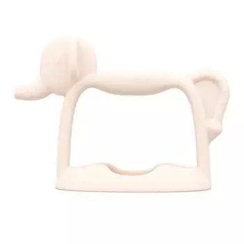 Прорезыватель для зубов TGM Platinum Silicone Elephant Wrist Teether + Чехол, Основной продукт, Кремовый (Прорезыватель), Корейские детские товары