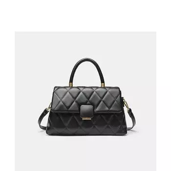 Простая сумка-перевертыш в эту зимнюю клетку Diamond Check Hand Flip Small Square Bag женская сумка через плечо на одно плечо чёрный