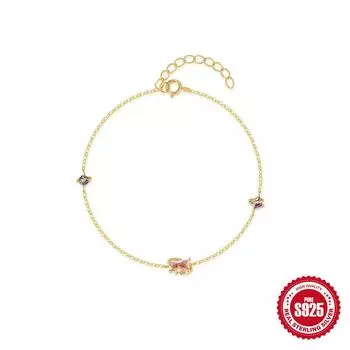 Простой браслет из циркония Silverwind Candy Starry Sky Series S925, симпатичные ювелирные изделия Vitality 925 silver золотой