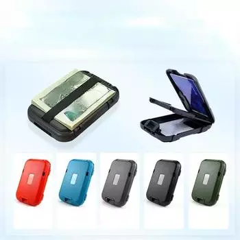 Простой кошелек с RFID-блоком, мужской тонкий алюминиевый зажим с карманом для наличных, зажим для кредитной карты, металлический кошелек-бумажник