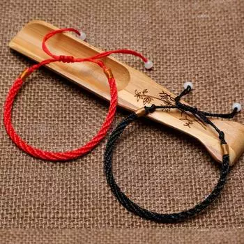 Простой красный браслет из веревки Yingluo Rope Браслет для пары Этнический стиль Красная веревка Студенческий подарок красный