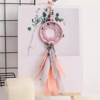 Простой в уходе Dream Catcher Привлекательный Стильный кулон в скандинавском стиле ручной работы Dreamcatcher розовый