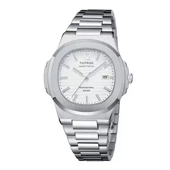 Простые модные японские кварцевые часы с датой, водонепроницаемые до 50 аналоговых кварцевых часов с нержавеющей сталью, хорошо видимые, люминесцентные, легко различимые и белые