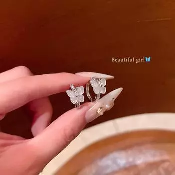 Простые серьги-бабочки в корейском стиле для женщин - элегантные, высококачественные ювелирные изделия серебряный